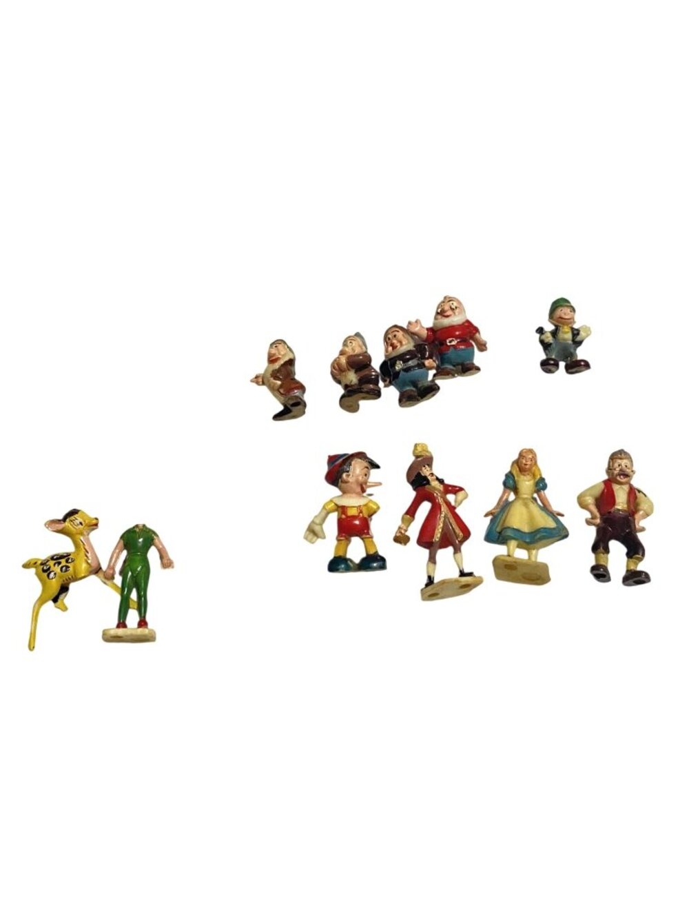 Vintage Marx Disneykins Miniature Figures Dwarfs Pinocchio Alice Wonderland READ